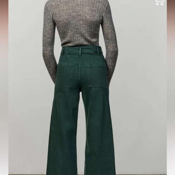 Zara The High Rise Marine Straight Green Jeans Woman’s Size 10 - Picture 5 of 8